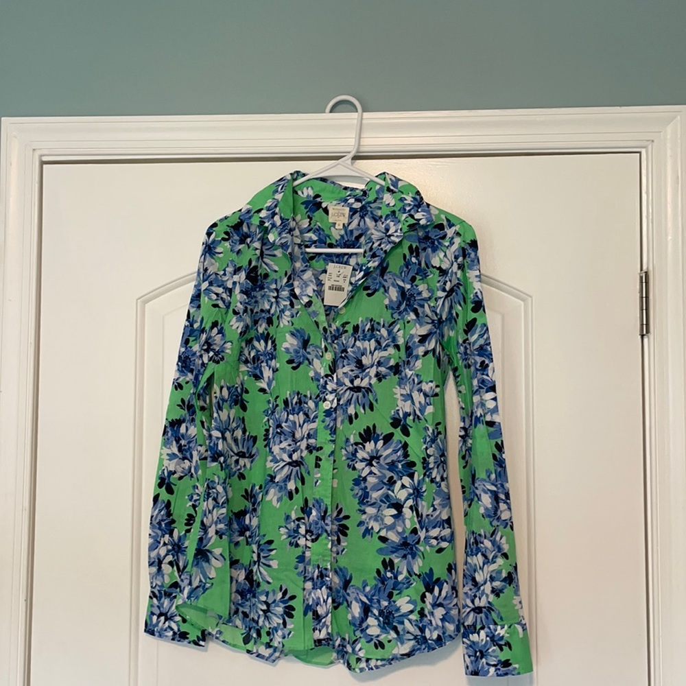 J. Crew Floral Button Down Blouse